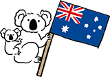 コアライラストとオーストラリア国旗