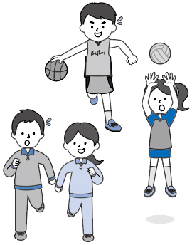 スポーツをする子供たちイラスト