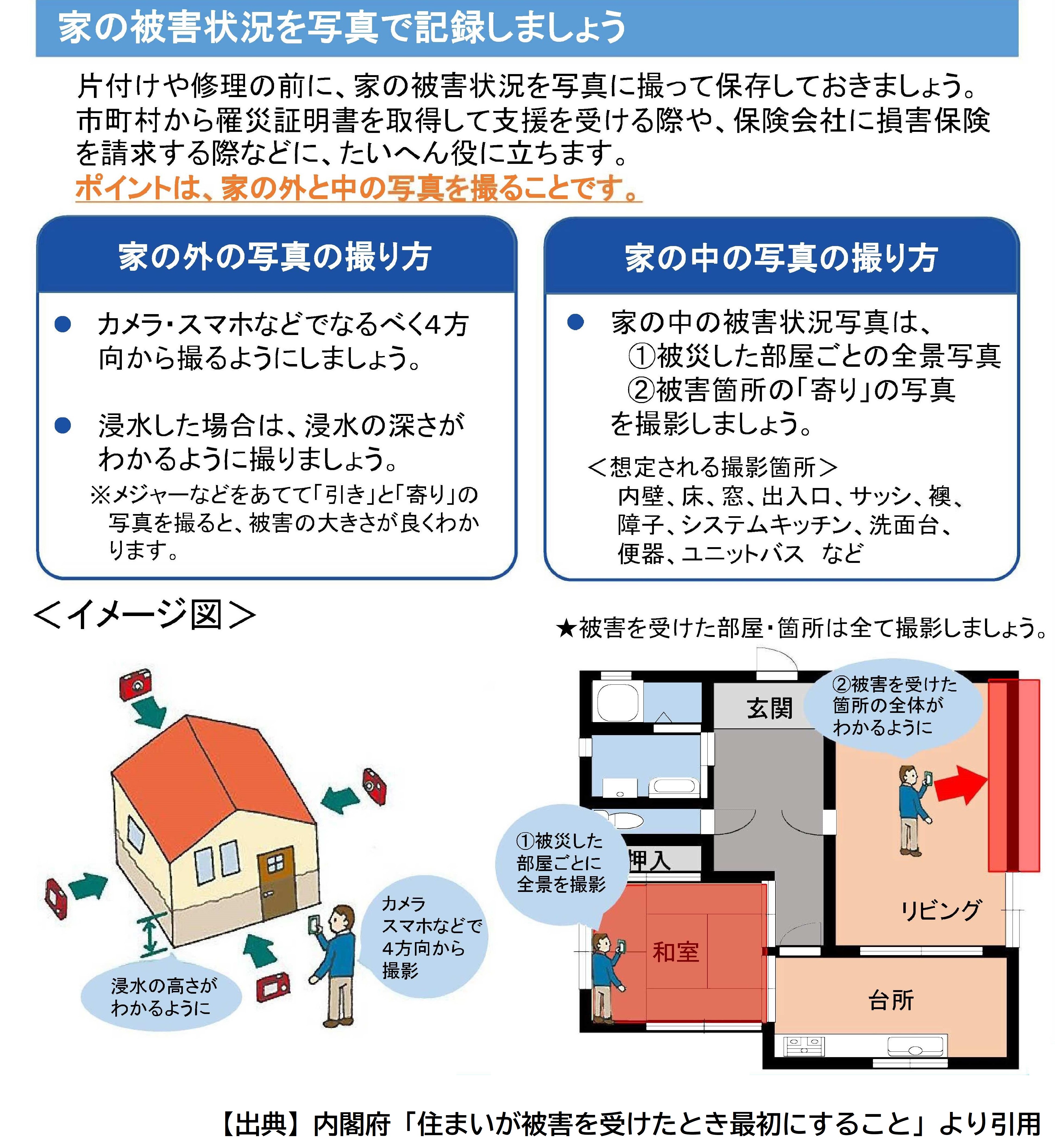 家の被害状況を写真で記録する方法