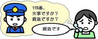 挿絵　119番火事ですか、救急ですか