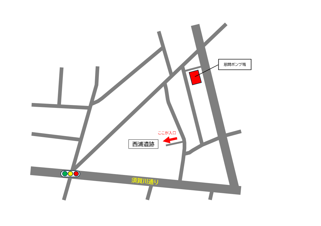 西浦遺跡位置図