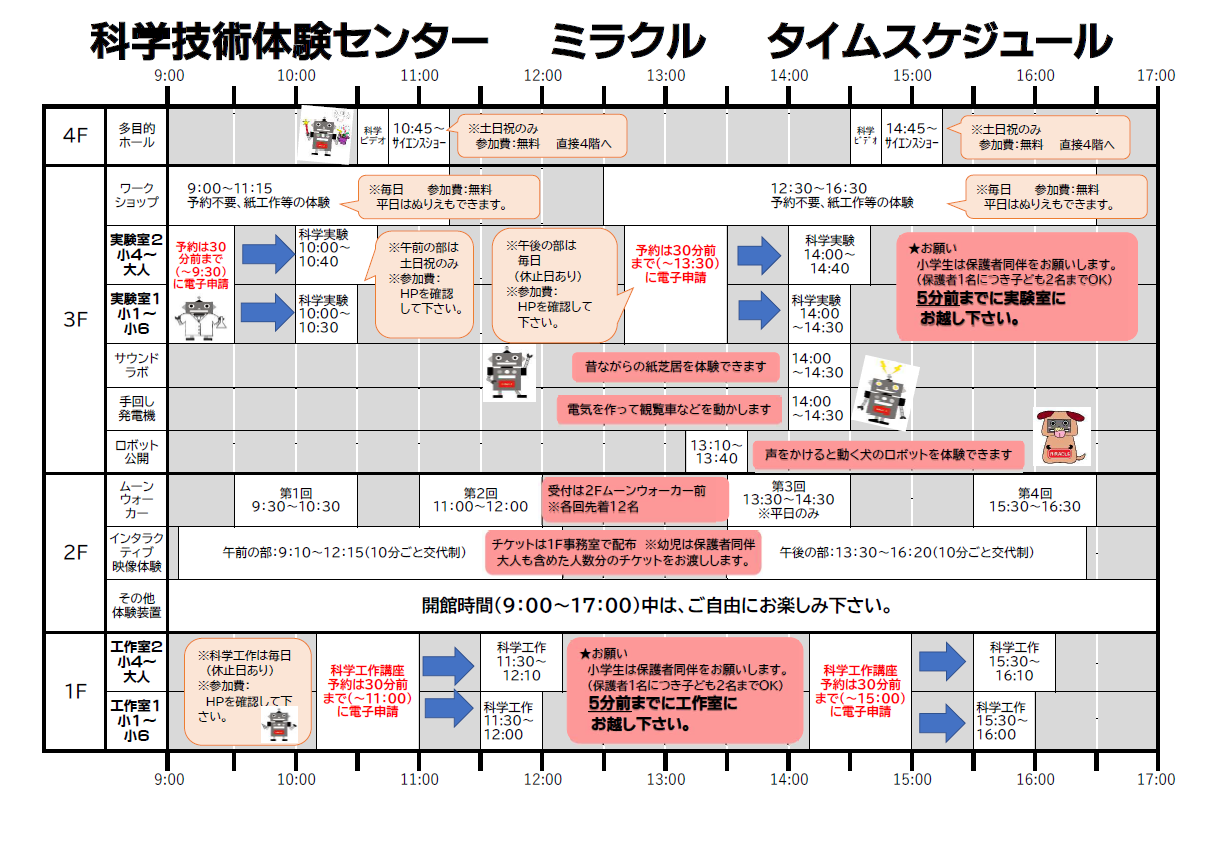 館内タイムスケジュール