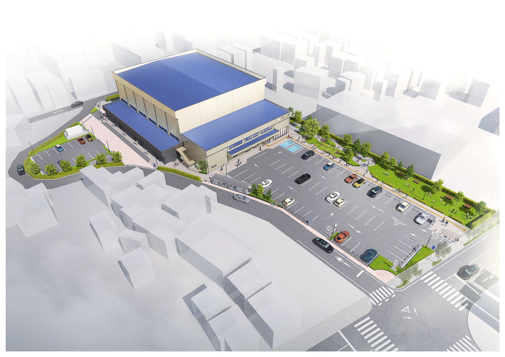 越谷市立地域スポーツセンターの完成イメージ