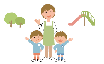 子どもと保育士の画像