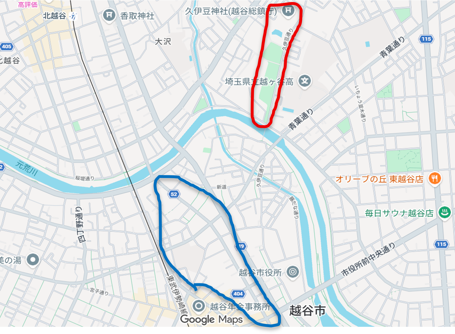 元荒川 地図