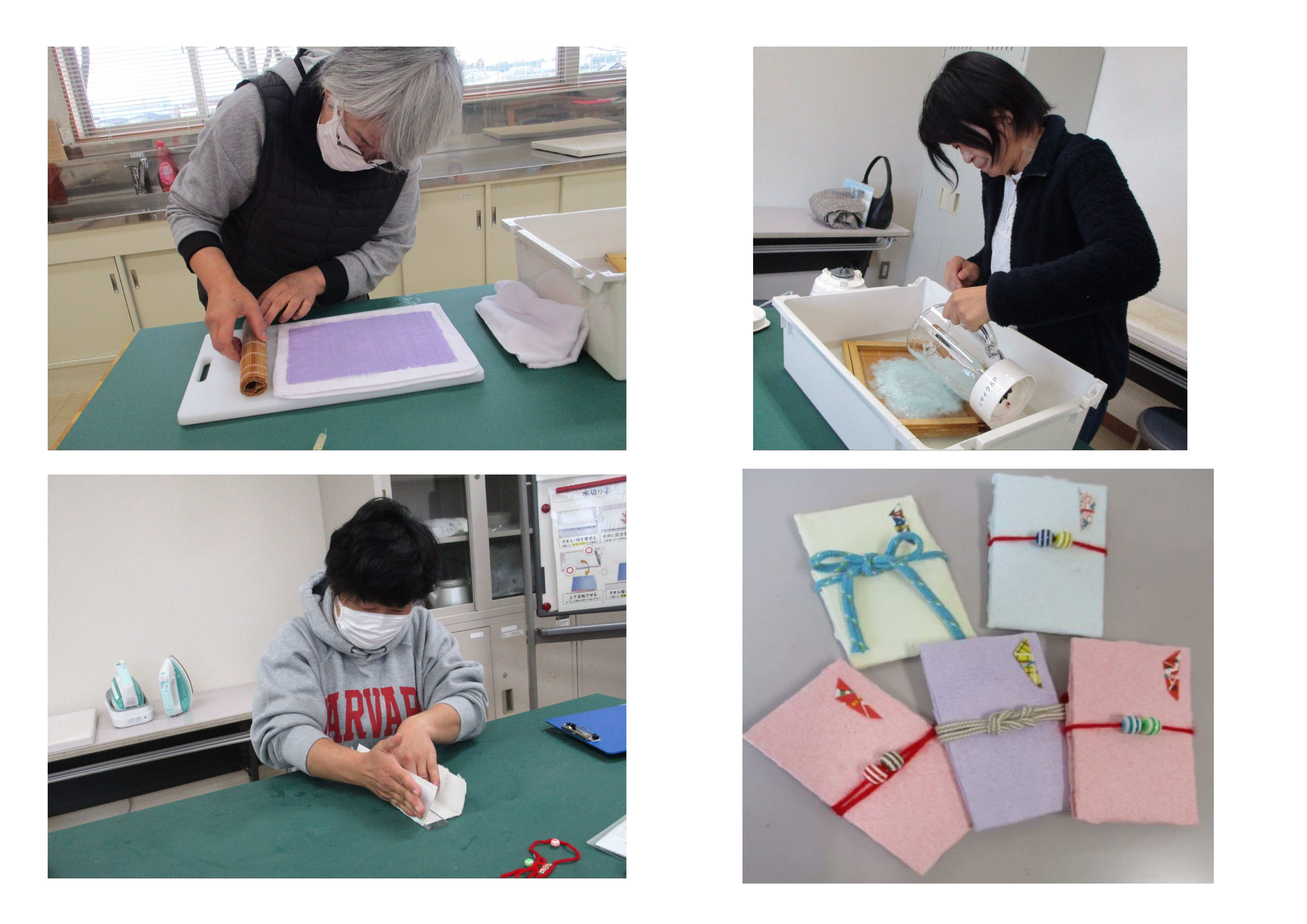 紙すきお年玉袋の製作