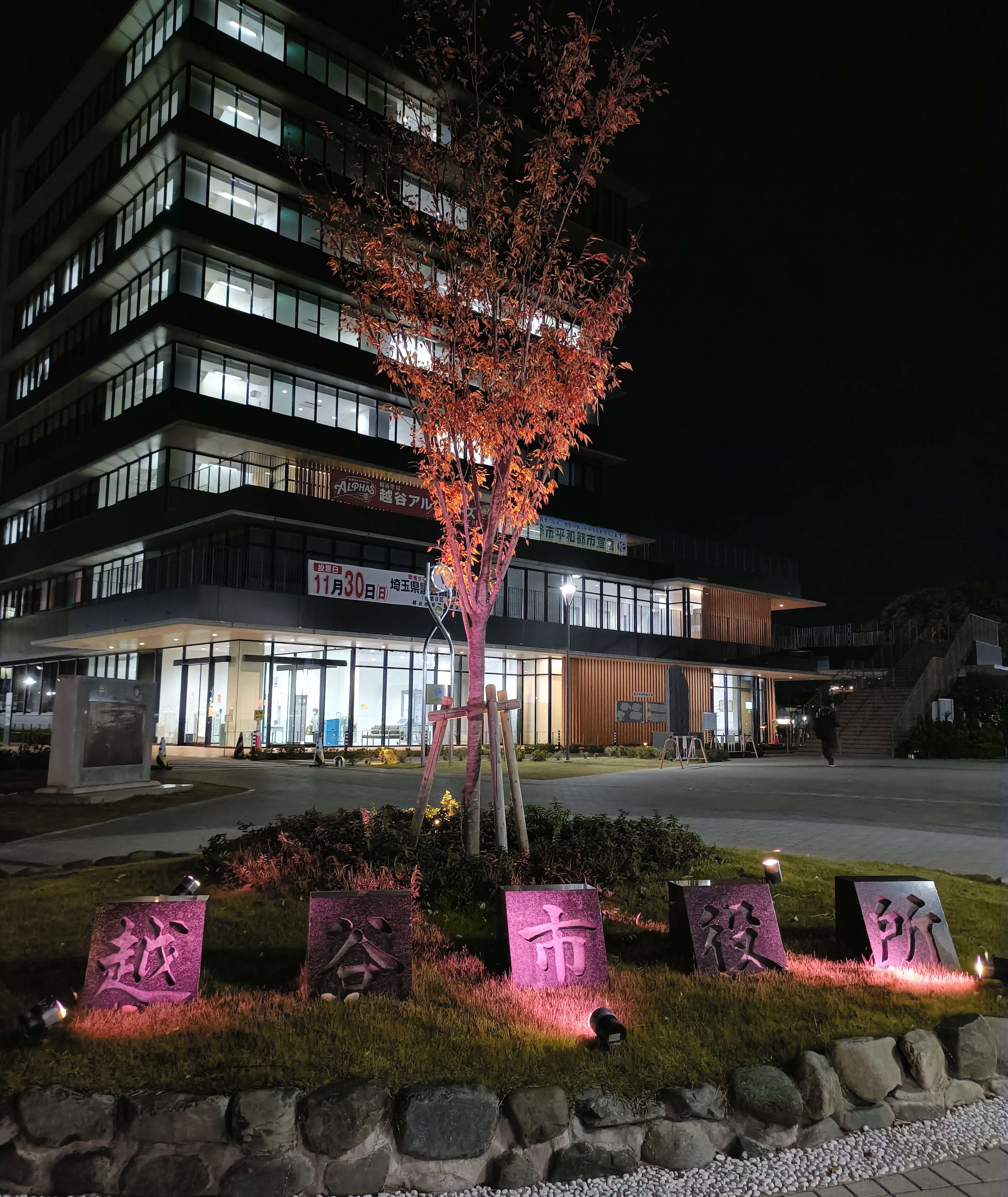 本庁舎前ライトアップ