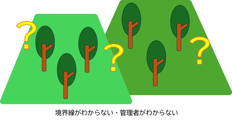 境界線や所有者がわからない