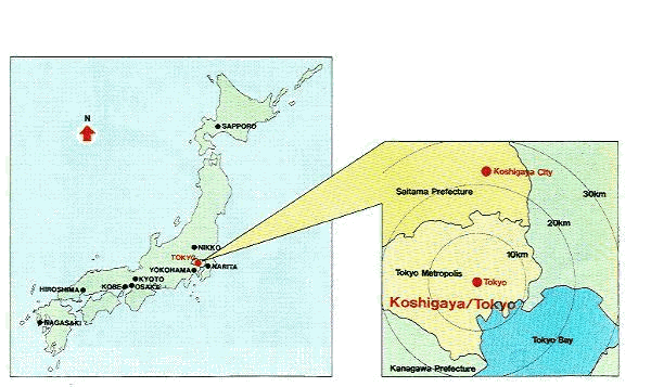 Location of Koshigaya City