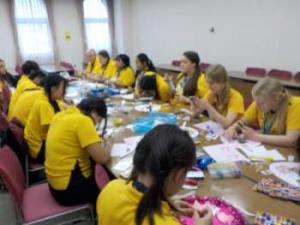 歓迎会にて中学生使節団と