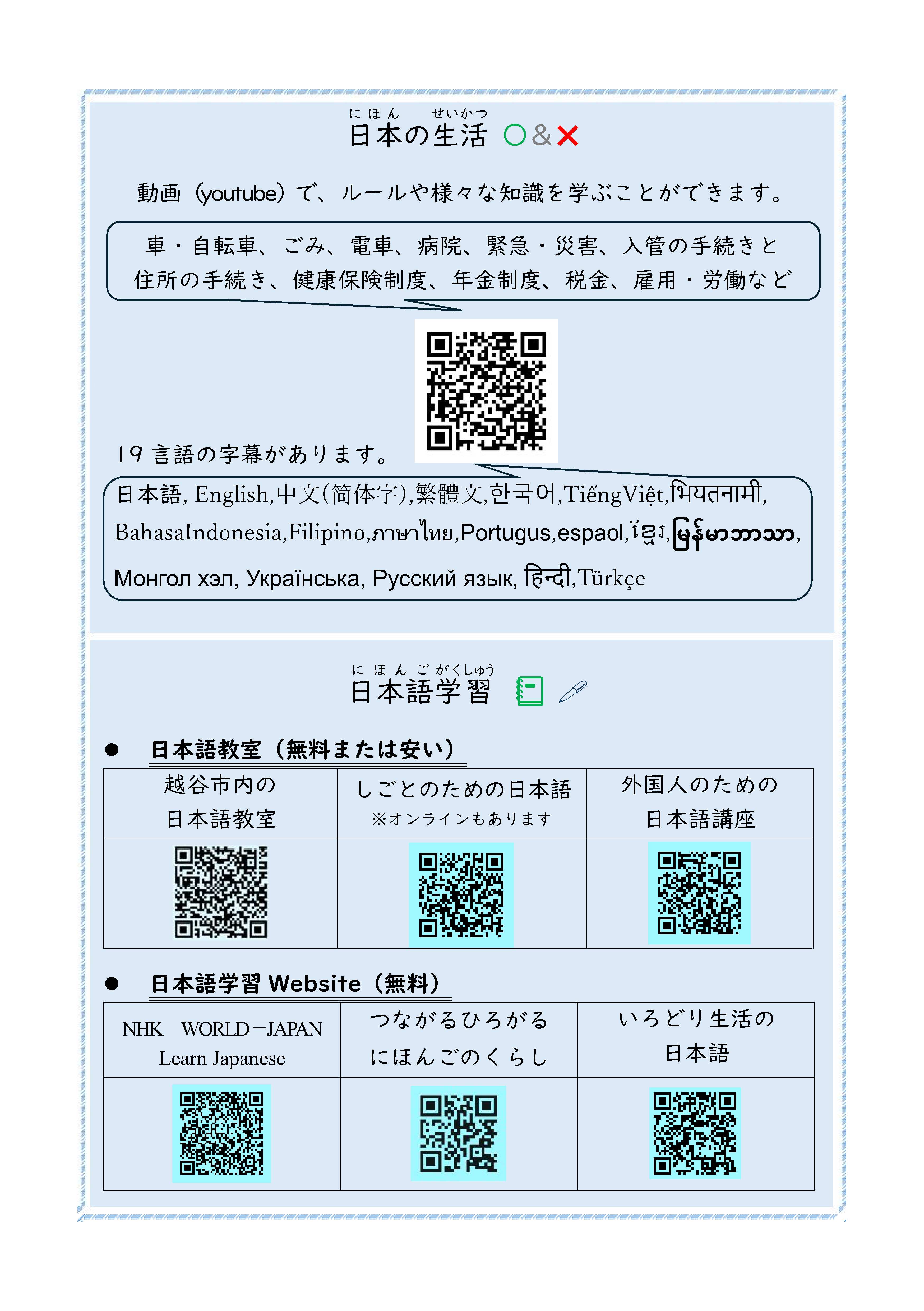 転入者向けのリーフレット2ページ目