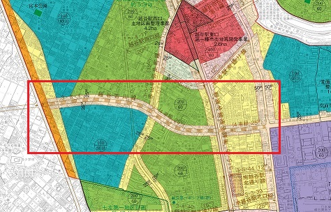 都市計画法第55条指定路線（越谷吉川線）