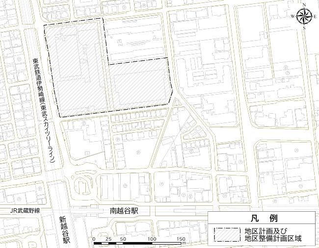 南越谷二丁目地区計画区域図