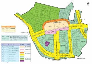 図面：西大袋地区計画の区分図