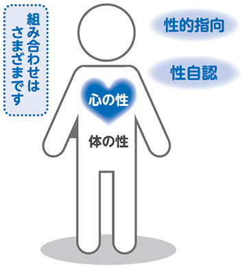 組み合わせはさまざまです　心の性・体の性　性的指向　性自認