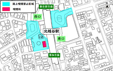 路上喫煙禁止区域地図