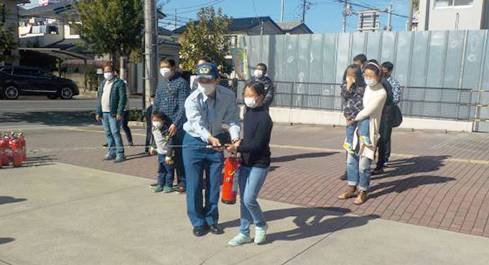 外国人市民のための防災訓練の様子