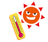温度計と太陽イラスト