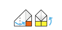 (10)反対側も(8)・(9)と同じように折る