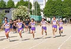 「陸上部全員の団結力が優勝につながった」と富士中